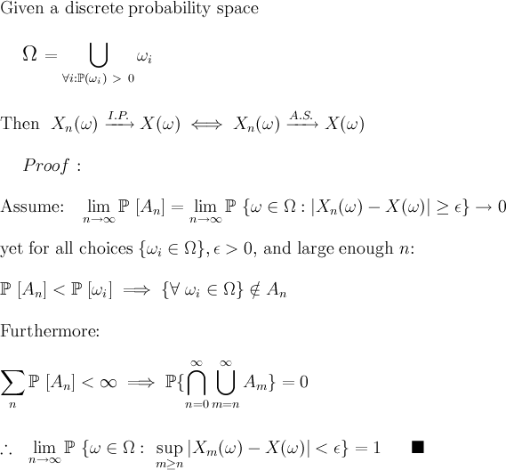 Convergence of Random Variables on Discrete Prob Spaces Convergence of Random Variables on Discrete Prob Spaces