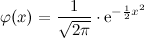 Dichtefunktion der Standardnormalverteilung