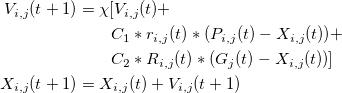 Movement equations for Constrained PSO